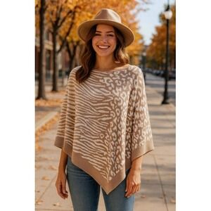 Barefoot Dreams CozyChic Ultra Lite Ocean Breeze Poncho Plus One Size Faded Rose